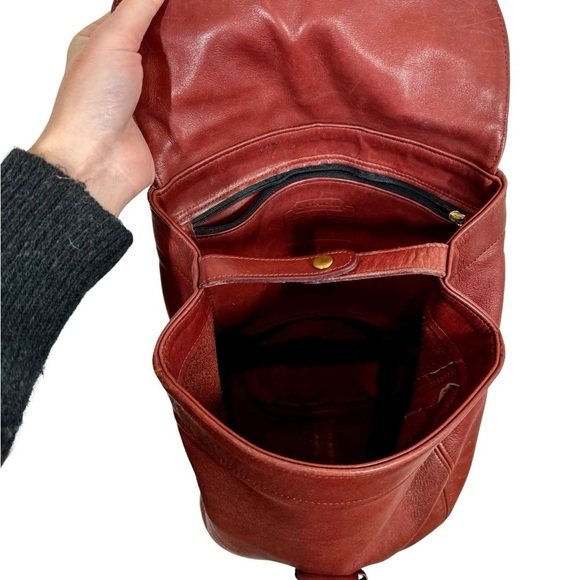 Vintage Coach Soho Bantam Back Sac Small Backpack Soho Series 4134 Red Leather - Picture 9 of 12